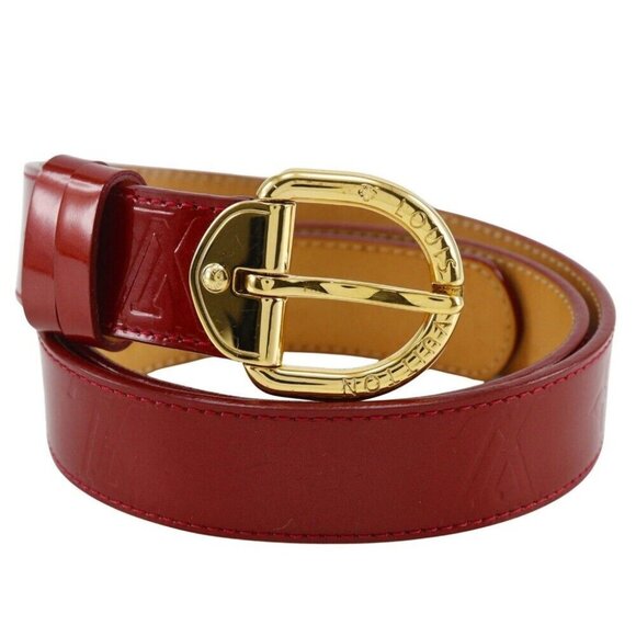 LOUIS VUITTON ceinture belt M6980 Pomdamul Red Monogram Vernis Women - Picture 1 of 16